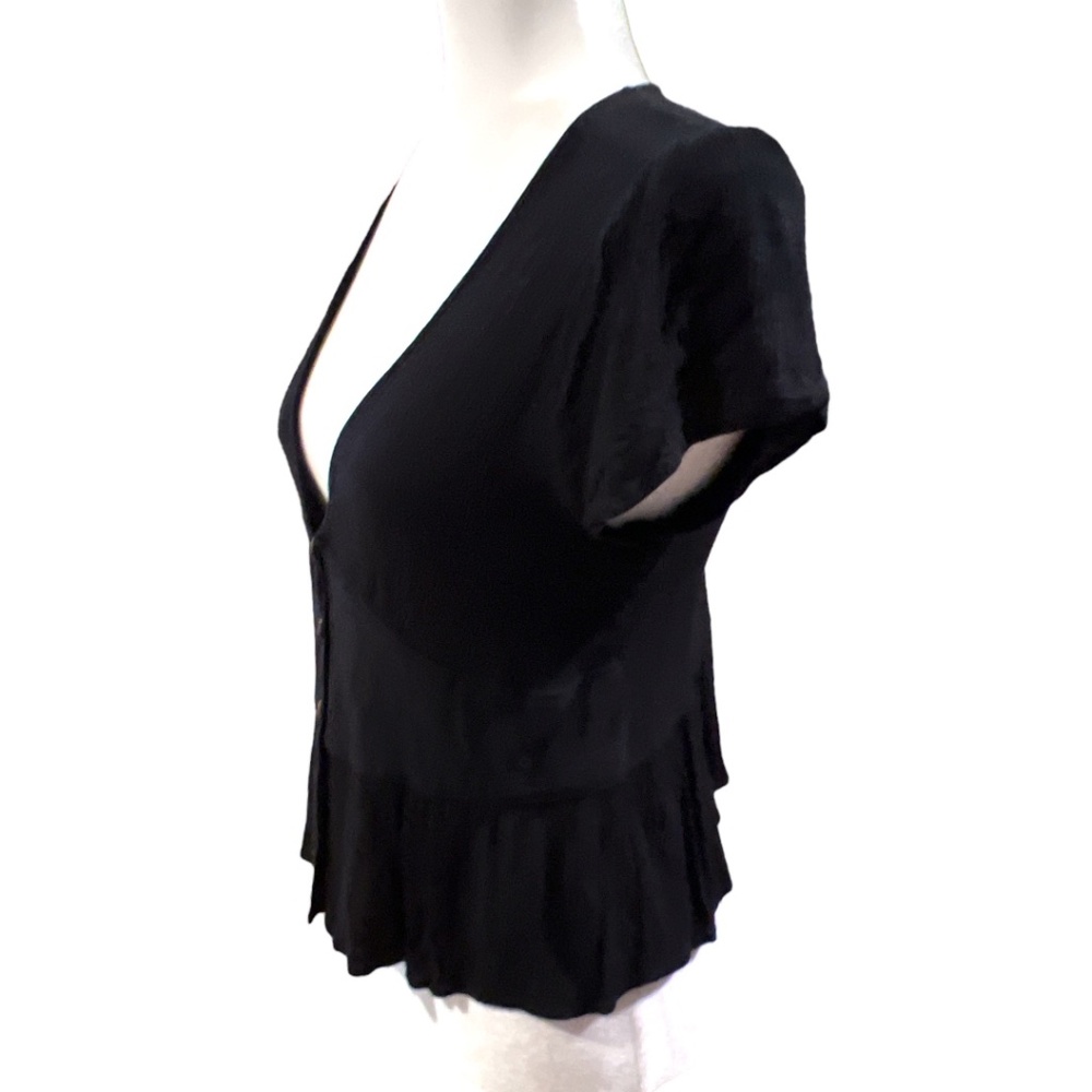 Mossimo Open Front Basic Black Sweater L - image 3